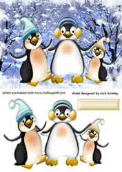 Penguins Having Fun in the Snow