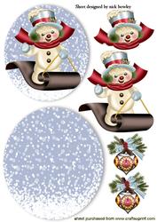 Snowman on a Snowboard! Nearly Midnight, Rocker Card