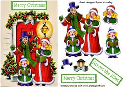 Vintage Carol Singers, with Front Door