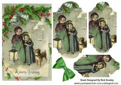 Vintage Children with Little Dog Bracket Pyramids
