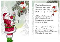 Santa and Little Robin in Snow Scene Card and Insert