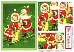 Santa and Mrs Claus Playing in the Snow Square Pyramids