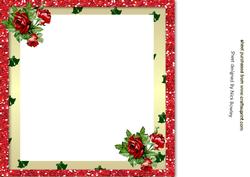 Red Roses with Green Bells & Bow 8x8 Insert