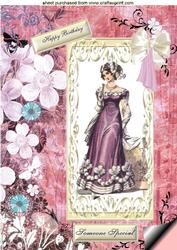 Beautiful Vintage Lady in Ornate Frame A4 Topper