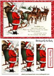 Lovely Vintage Santa with Reindeer Pyramids