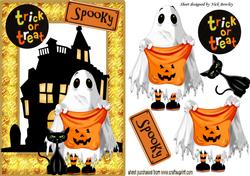 Spooky Ghost with Haunted House