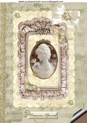 Elegant Vintage Ladies Cameo A4topper