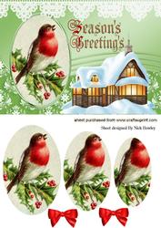 Lovely Robin Oval Pyramids with Snow Cottage