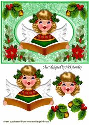 Angel Carol Singing, with Poinsettias & Holly