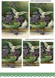Beautiful Vintage Doves with Lilac Flowers Pyramids