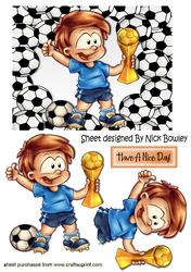 Yeh! I Scored, and Won the Trophy, in Football Frame