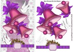 Purple/pink Bells with White Lace & Doves