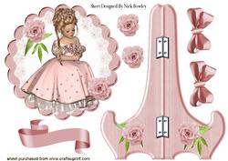 Sweet Nellie with Pink Roses & Lace Plate & Stand