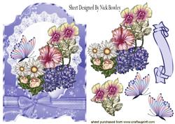 Fancy Florals on Lace with Bow