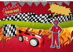 Great for the Boys! Vibrant Colours Red/yellow Racing Car A4