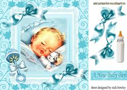 Sweet Dreams Little One! Cute Baby Boy Sleeping 8x8