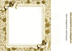 Gold Scroll, Lace and Bows 8x8 Insert