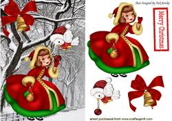 Little Lady with Baubles & Robin Snow Scene