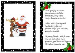 Santa and His Friends, with Holly A5 Insert with Verse