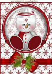 Little Snowman in Red Wooly Hat, A4