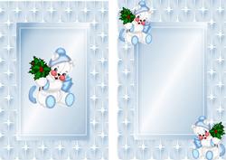 Christmas Kitty Holding Holly in Star Frame A5 Insert