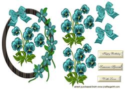 Pretty Flowers in a Frame Topper