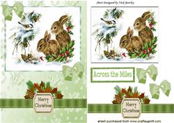 Little Bunnies in the Snow with Bird and Bows