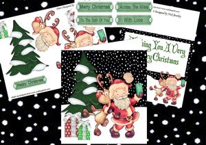 Smile for a Selfie, Cute Santa & Reindeer 8x8 Mini Kit