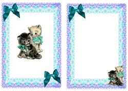 Little Vintage Kitties Sitting on a Stool A5 Insert