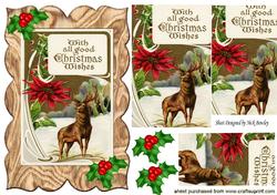 Good Wishes to You! Lovely Reindeer in the Snow Pyramids