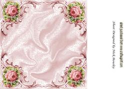 Vintage Roses in Ornate Frame 8x8 Insert