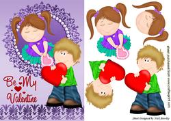 Be My Valentine! Cute Couple with Hearts