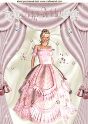 Beautiful Lady in Pink Gown A4 Topper
