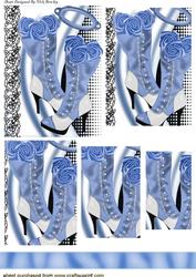 Pretty Blue Steampunk Boots with Black Lace Pyramids