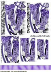 Pretty Purple Steampunk Boots with Black Lace Pyramids