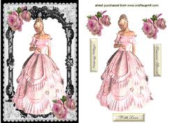 Pretty Lady in Pink Gown