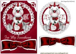 Cute Little Dragon with "love You" Heart and Bow