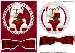 Little White Bear, with Heart Card & Topper