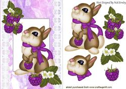Cute Bunny, with Blackberries