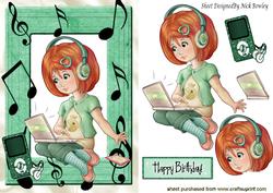Girl with Her Laptop and Mp3 Player, Lets Make Some Music!