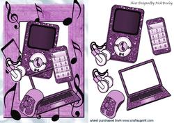 Pink Laptop with Matching Mp3 Player and Mobile Phone