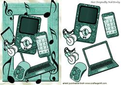 Turq Laptop with Matching Mp3 Player and Mobile Phone