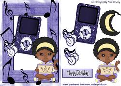 Ethnic Birthday Girl with Her Laptop and Mp3 Player