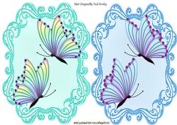 Pretty Shades of Blue and Turq Butterfly Toppers