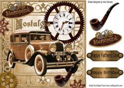 Fond Memories, Nostalgia, Steampunk with Vintage Car 8x8