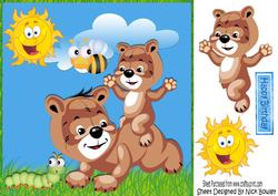 Cute Little Bears Playing in the Sun 8x8