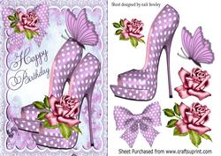 Pink Polka Dot Shoes and Roses for Birthday