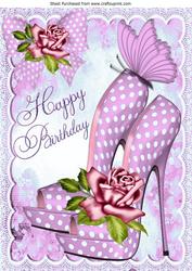 Pink Polka Dot Shoes and Roses for Birthday A4