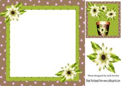 Pretty Cream Flowers , 8x8 Insert with Topper