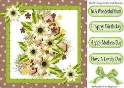 Pretty Floral Arrangement with Cream Flowers and Bow 8x8